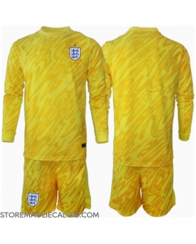 Inghilterra Portiere Maglia Gara Trasferta Repliche Europei 2024 Bambino Maniche Lunghe